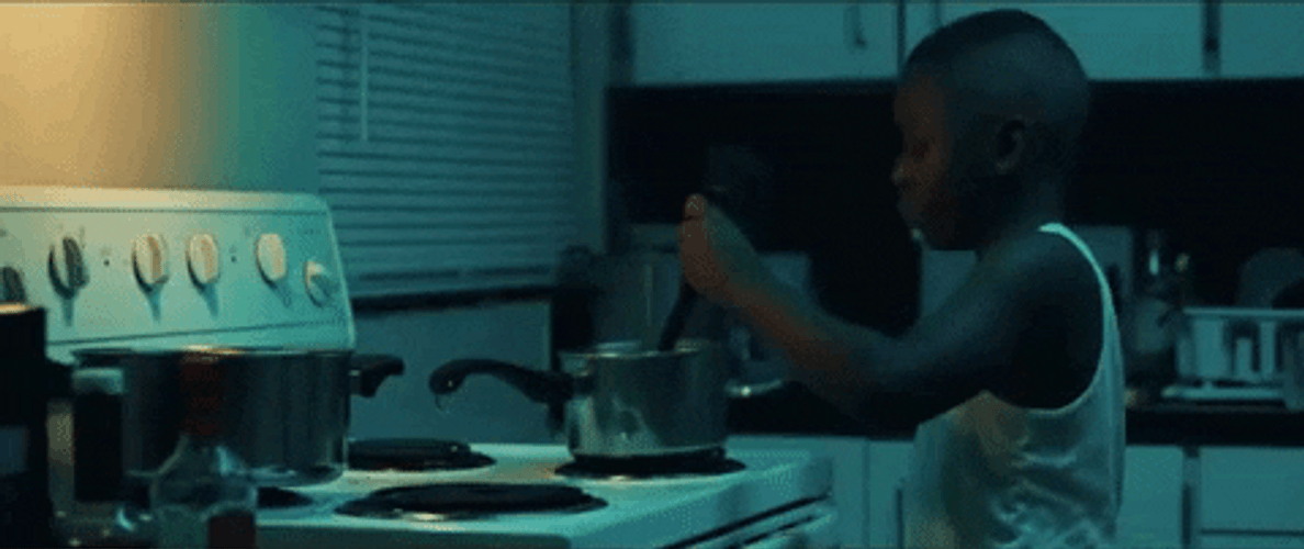 Kid Stir The Pot Cooking  At Midnight GIF