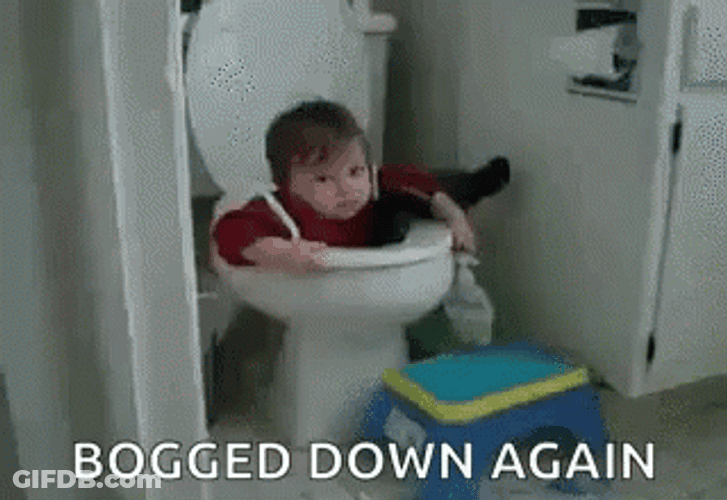 Kid Stuck On Bathroom Toilet GIF