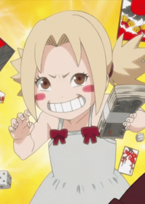 Kid Tsunade Counting Money GIF
