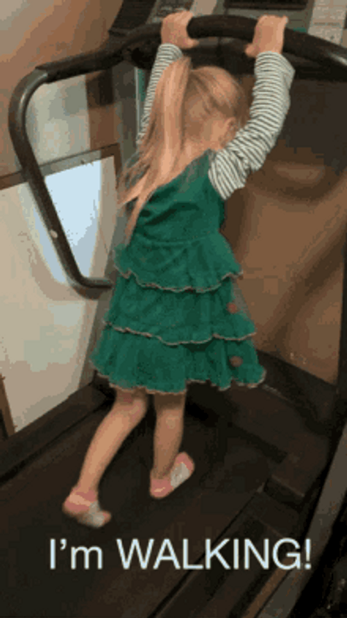 Kid Walking On A Treadmill GIF