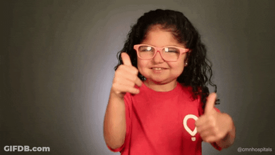 Kid With Eye Glasses Thumbs Up GIF