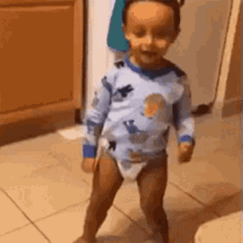 Kid With His Eyes Closed Funny Dancing GIF