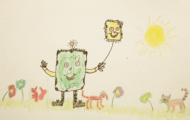 Kids Drawing Tumblr Flower GIF