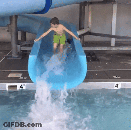 Kids Falling Accidentally In The Pool Slide GIF