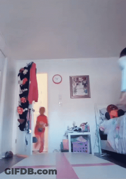 Kids Falling Doing Back Tumbling GIF