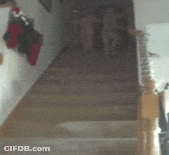 Kids Falling Down The Stairs GIF