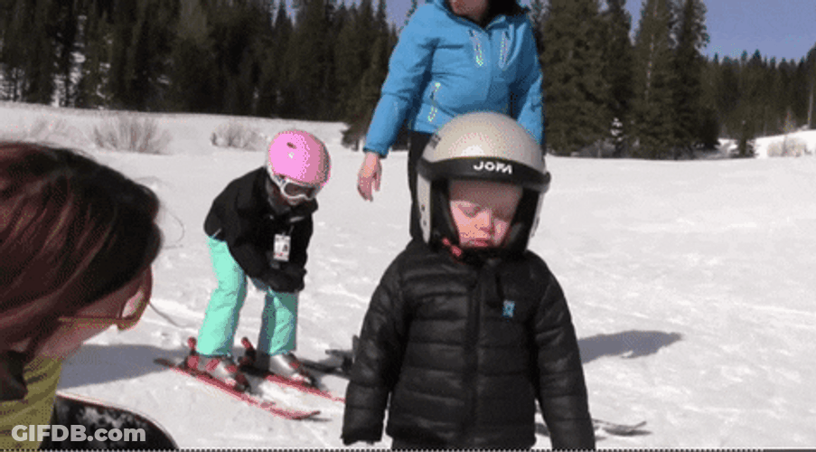 Kids Falling In Snow Fields GIF