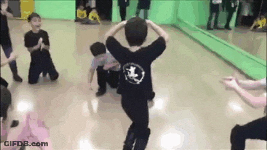 Kids Having Fun In Dance Studio GIF