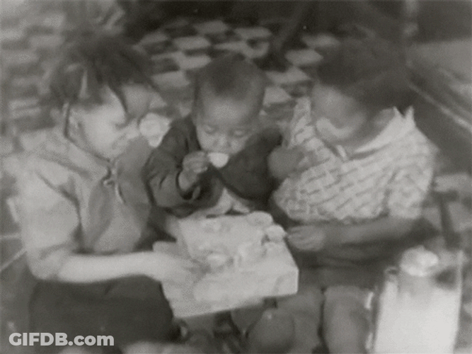 Kids Having Tea Party Vintage GIF