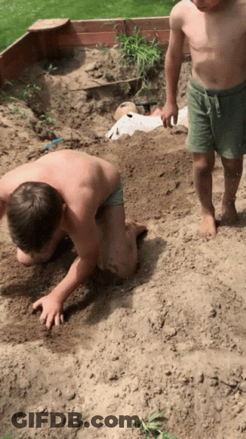 Kids Playing Digging GIF