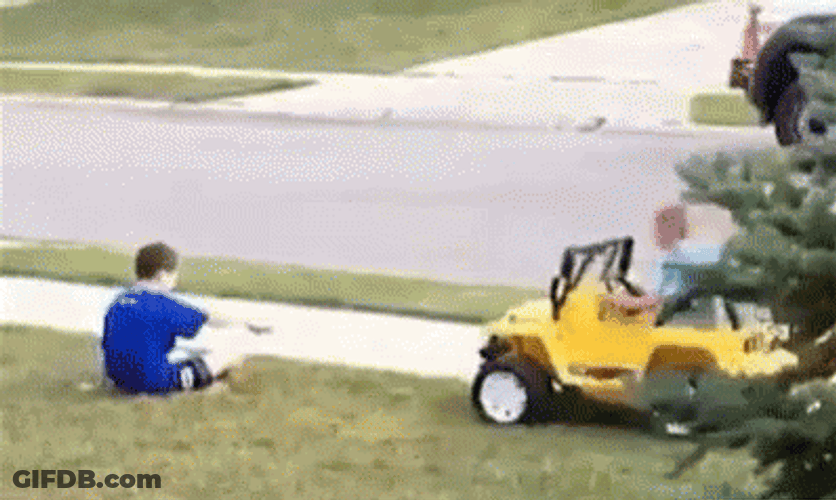 Kids Playing One Got Hit And Went Under The Bus GIF