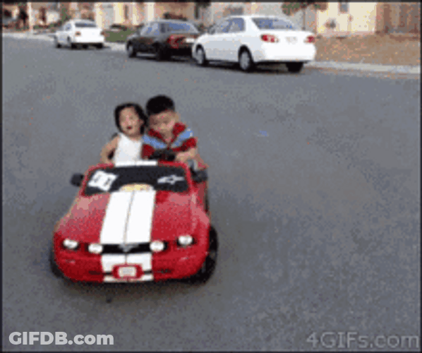 Kids Playing Toy Funny Car GIF
