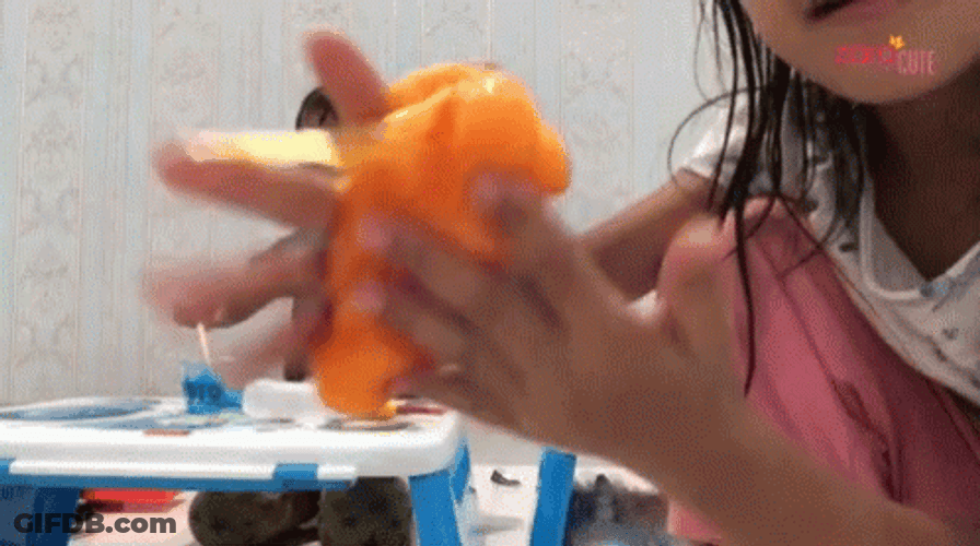 Kids Playing With Slime GIF