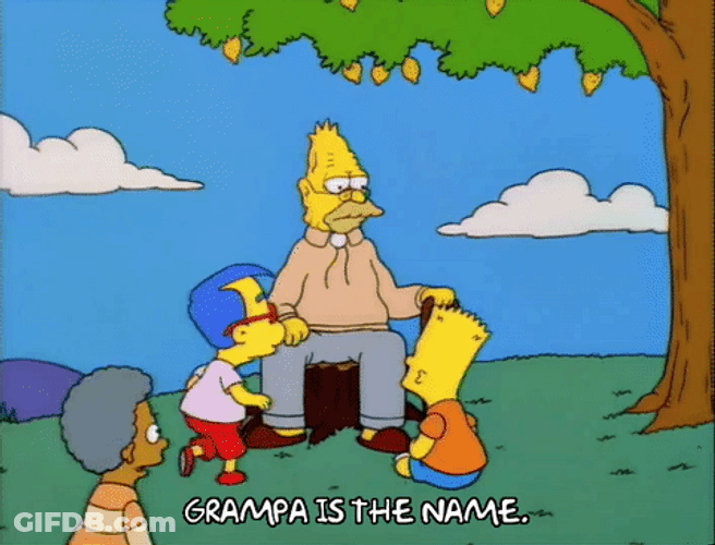 Kids Sitting Around Grandpa Simpson For Storytelling GIF