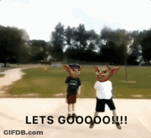 Kids Standing In Park Saying Lets Gooooo GIF