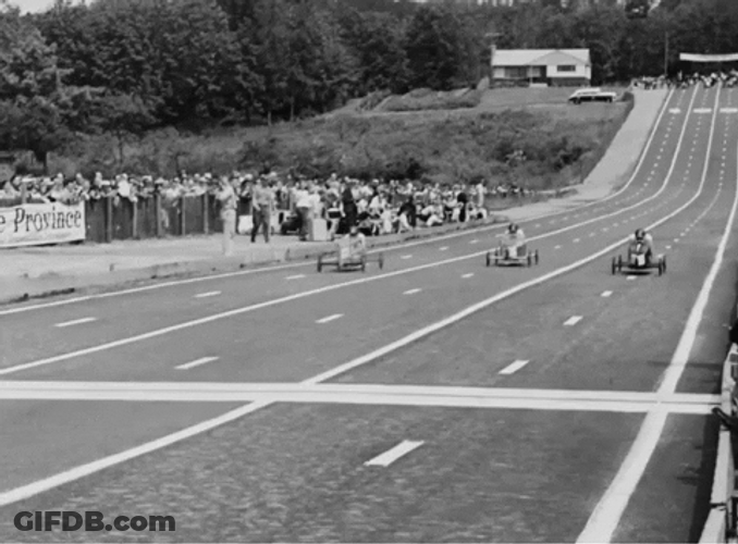 Kids Vintage Race Finish Line GIF