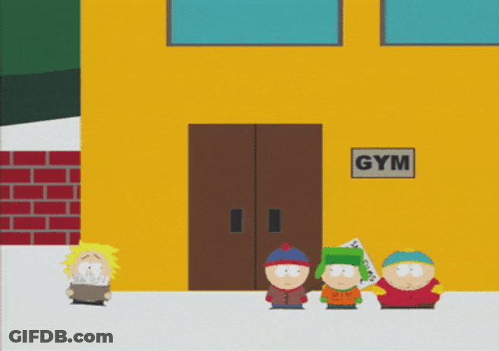 Kids Waiting At Gym Door South Park GIF