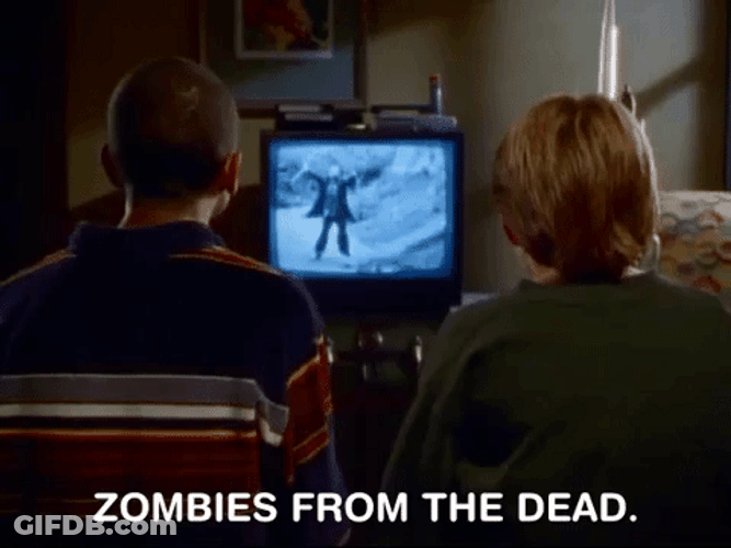 Kids Watching Zombie Back From The Dead GIF