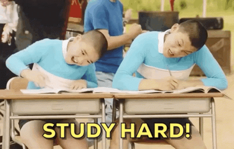Kids Writing And Studying Hard GIF