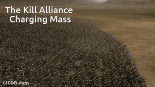 Kill Alliance Charging Mass Poster Soldiers On Horseback GIF