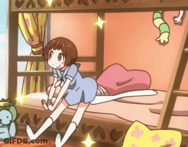 Kill La Kill Mako Getting Up From Bed GIF
