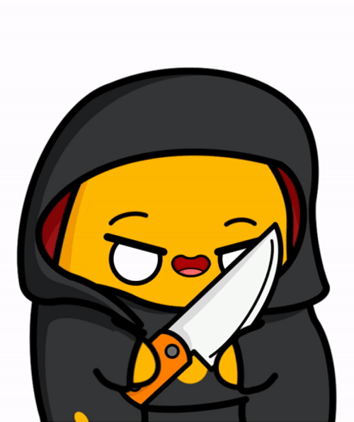 Kill Lil Potato Wearing Hoodie And Holding Knife GIF