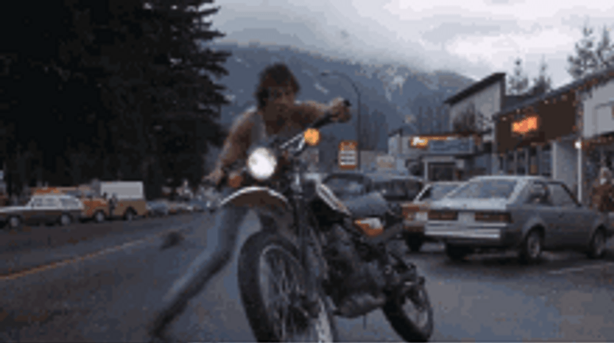 Kill Sylvester Stallone As John Rambo Riding Motorcycle GIF