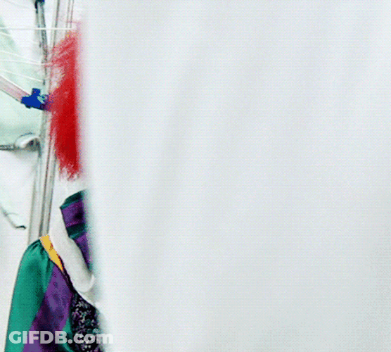 Killer Clown Pennywise Dancing Curtains GIF