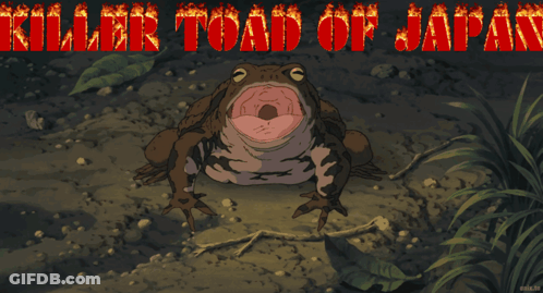 Killer Toad Of Japan Frog With Mouth Open GIF