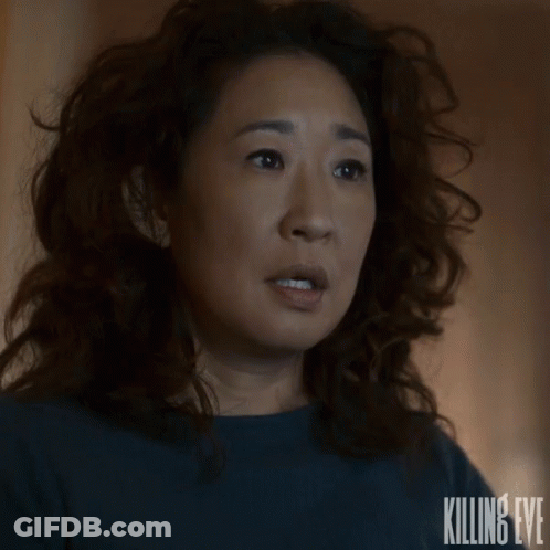 Killing Eye Text On Woman's Face GIF