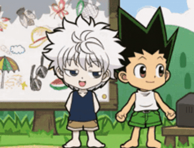 Killua Gon Chibi Kiss GIF