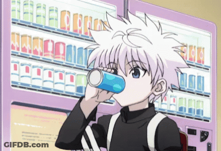 Killua Pfp Drinking Can GIF