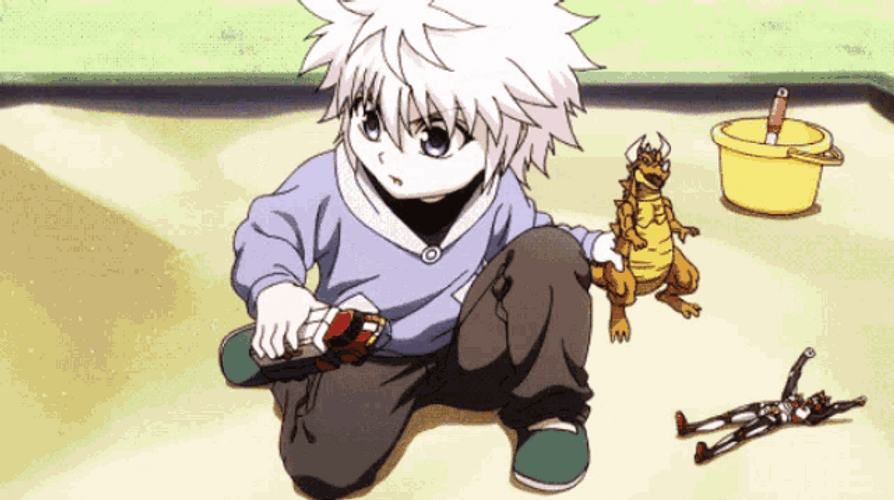Killua Play In Sandbox GIF