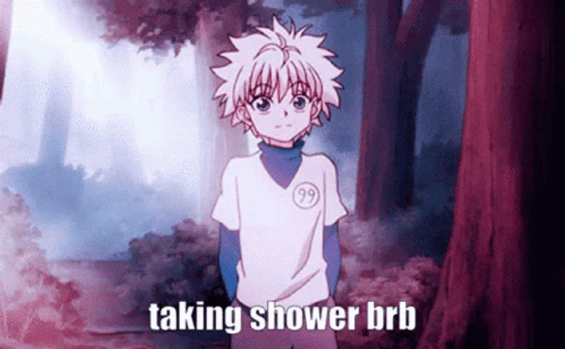 Killua Taking Shower BRB GIF