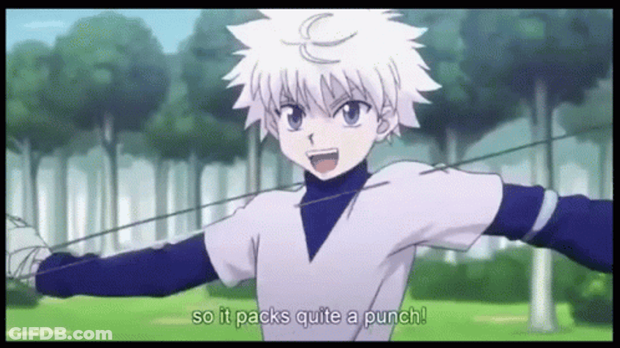 Killua Zoldyck Hitting Man With Yo Yo Anime GIF