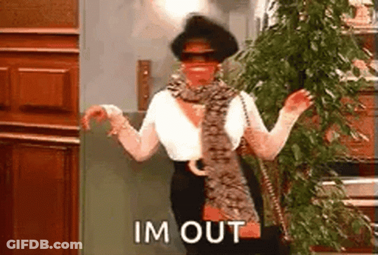 Kim Field Confidently Saying I'm Out GIF