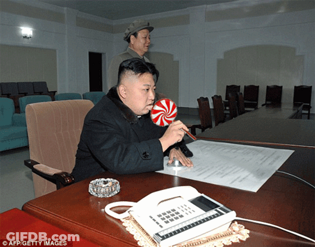 Kim Jong Un Licking Candy GIF