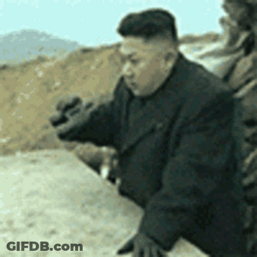 Kim Jong Un Using Binocular Telescope GIF