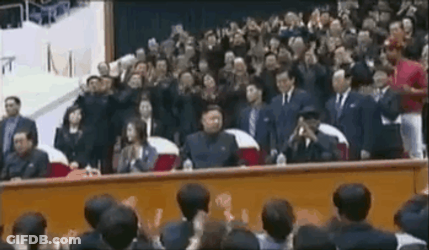 Kim Jong Un With The Crowd GIF