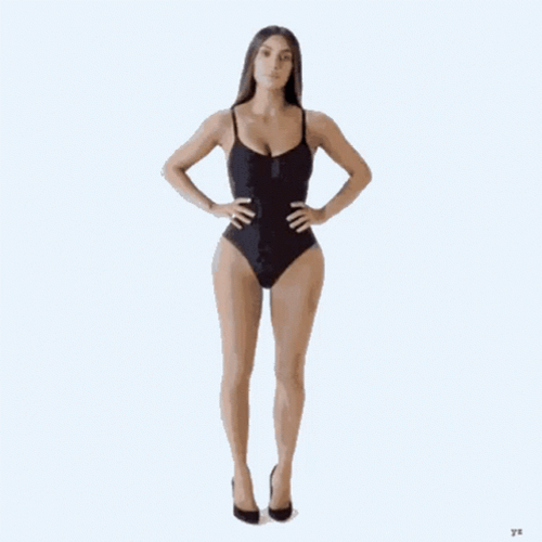Kim K In One Piece Swimsuit GIF
