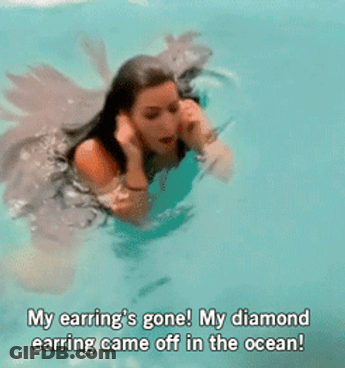Kim Kardashian Diamond Earrings GIF