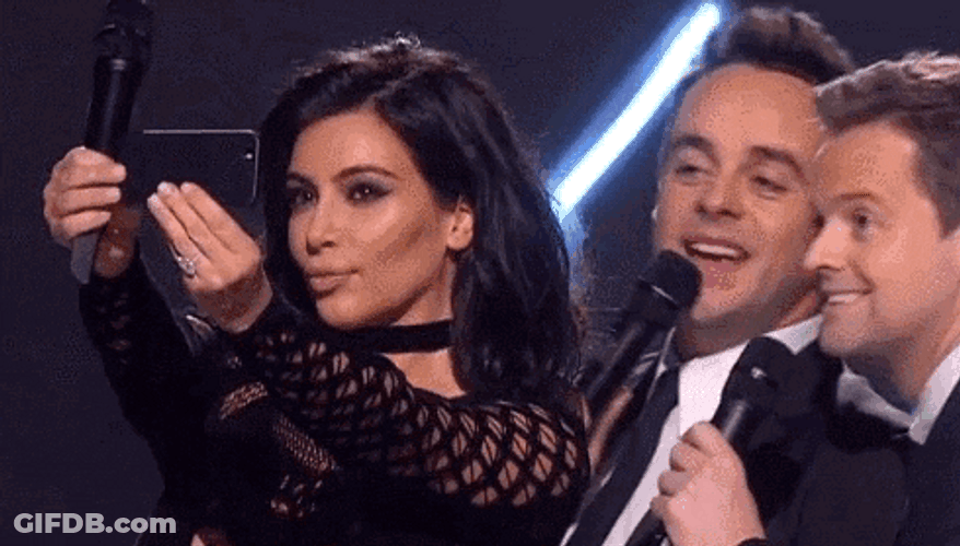 Kim Kardashian Group Selfie GIF