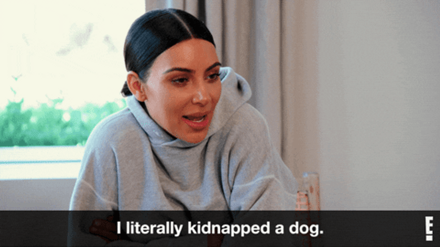 Kim Kardashian KUWTK Dog Kidnap GIF