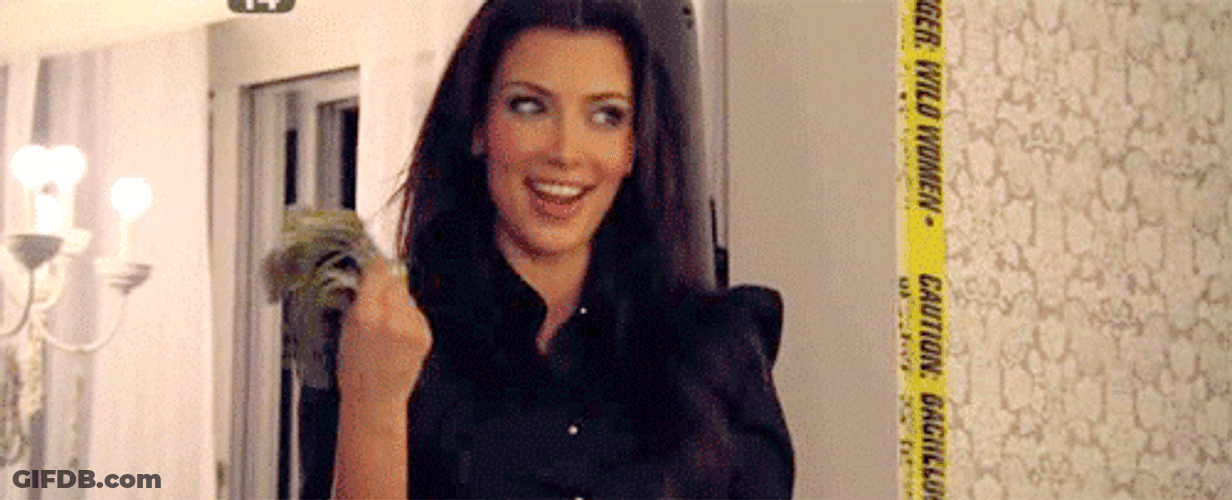 Kim Kardashian Money Fan GIF