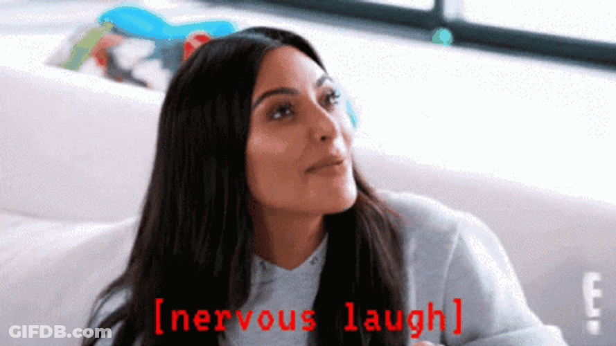 Kim Kardashian Nervous Laugh GIF