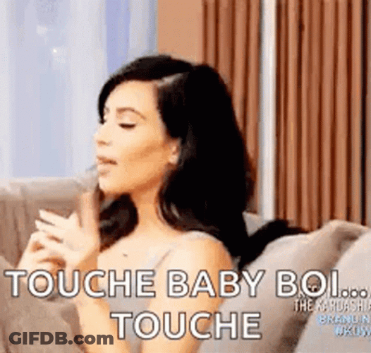 Kim Kardashian Touche Baby Boy GIF