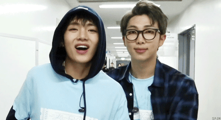 Kim Nam-Joon Giving Finger Heart GIF
