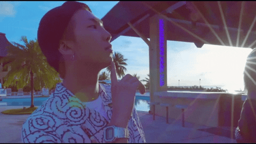 Kim Nam-Joon Sunset Pose GIF