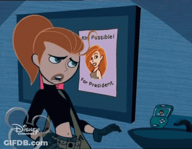 Kim Possible Removing Ponytail GIF