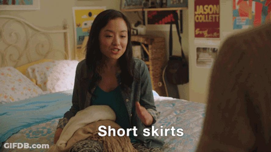 Kim's Convinience Janet Kim Mini Skirt Reminder GIF